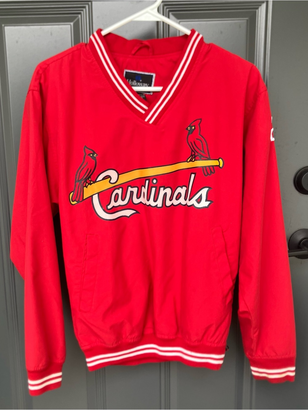 Holloway Cardinals Baseball Jacket Adult XS Red White Blue Windbreaker #22